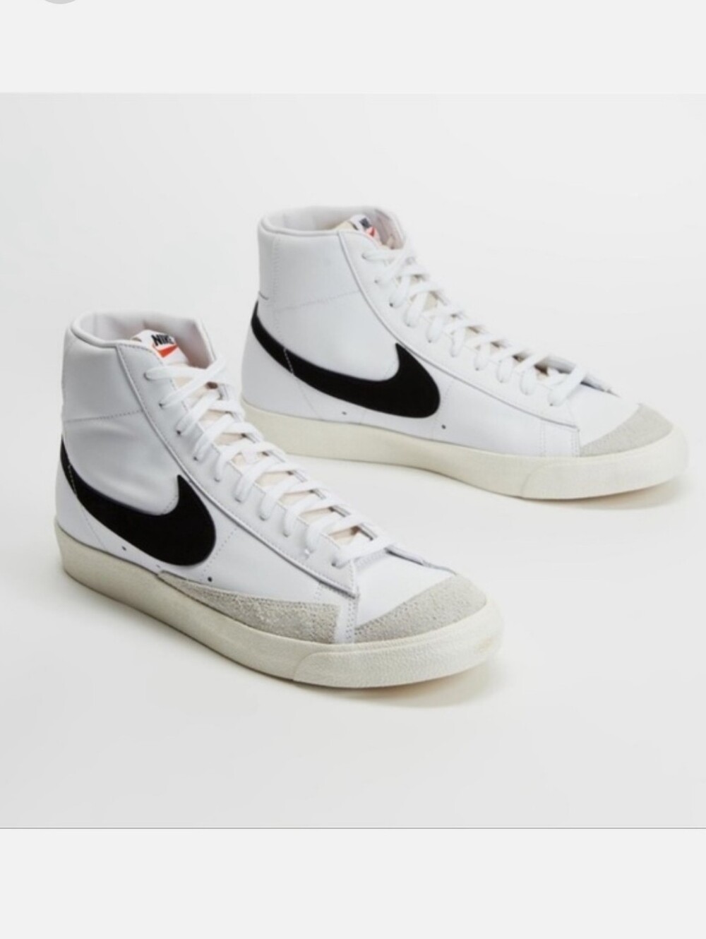 Nike Blazer Mid 77 High-Top Sneakers with Black Swoosh Mens Size 8